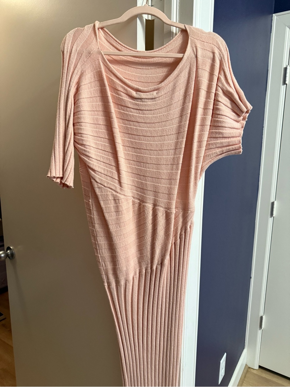 Eloquii Peach Ribbed Maxi Dress
